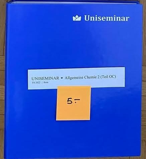 Uniseminar-Ordner Allgemeine Chemie 2 (Teil OC) FS 2022
