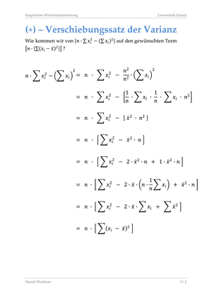 EWF Verschiebungssatz der Varianz