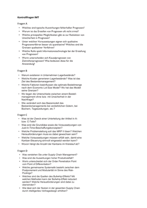 IMT Kontrollfragen