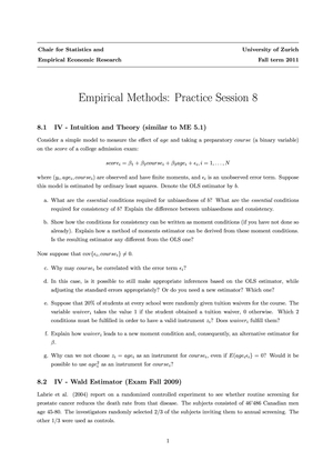Empirical Methods HS11 Übung 8