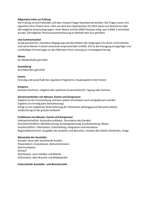 Zusammenfassung Messe- und Eventmarketing 2014