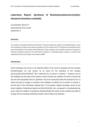 CHE 207 Experiment 3 Laborreport