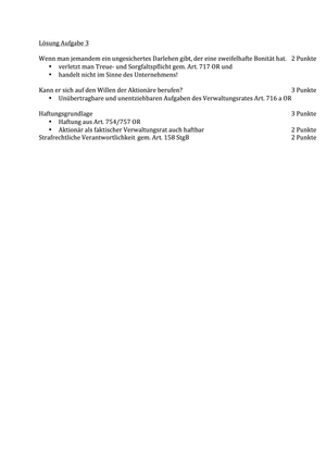 Wirtschaftsrecht: Aufgabe 3 Lösung