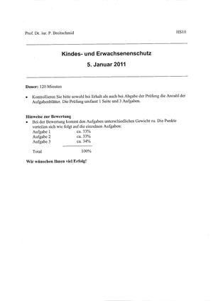 Kindes-/Erwachsenenschutz Prüfung 2010