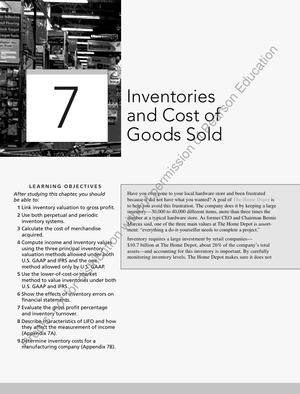 Kapitel 7: Inventories and Cost of Goods Sold