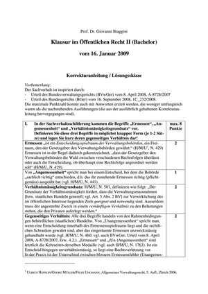 Öffentl. Recht II Prüfung 2008 Musterlösung