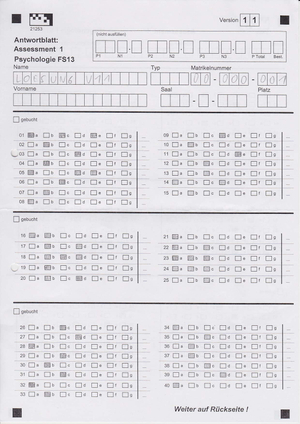 Psychologie Assessment Mod.1 Prüfung 2013 Lösungen