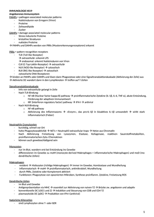 Übersicht Immunologie