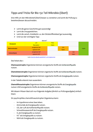 Tipps für Bio 132,schwierige Prüfungsfrage erklärt
