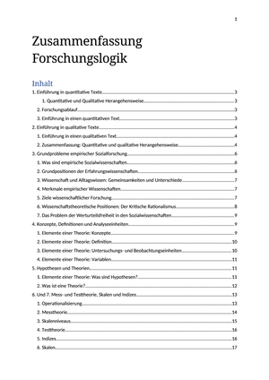 Zusammenfassung Forschungslogik HS21