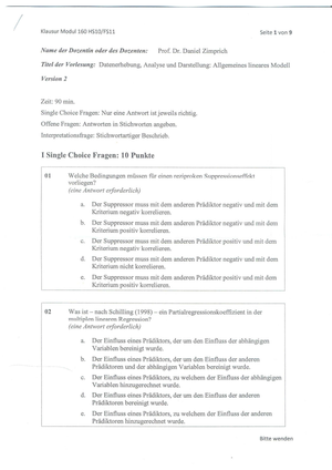 Methoden Prüfung 2011