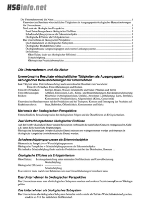 ZSF Unternehng in der ökologischen Umwelt