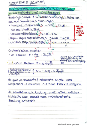 BCH210 Zusammenfassung von Hand
