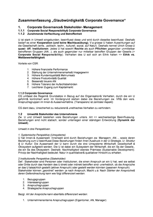 Business & Society, Zusammenfassung Thommen-Buch