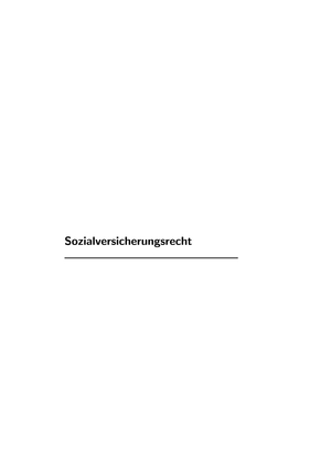 Sozialversicherungsrecht Zusammenfassung