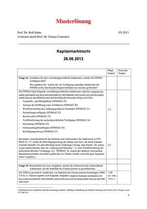 Kapitalmarktrecht Prüfung 2013 Musterlösung