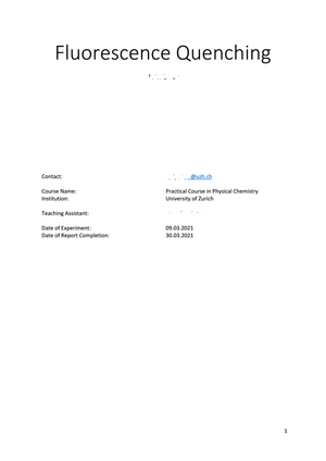 Report Fluorescence Quenching