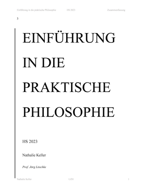 Praktische Philosophie (Einführungskurs)