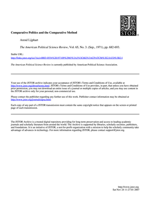 Lijphart 1971 - Comparative Politics and the Compa