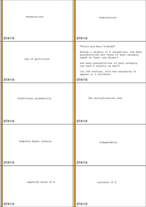 Sta110 Study Cards