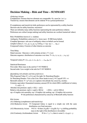 Principles of Economic Decision Making FS12 ZF