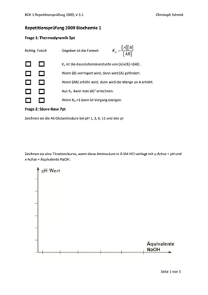 Prüfung 2009 Repetition Fragen