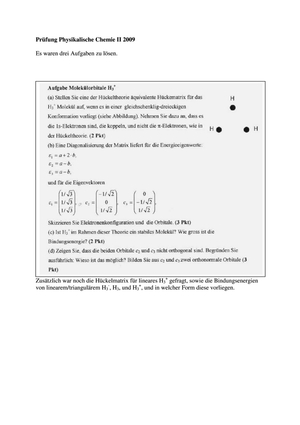 CHE 212 PC II Prüfung 2009