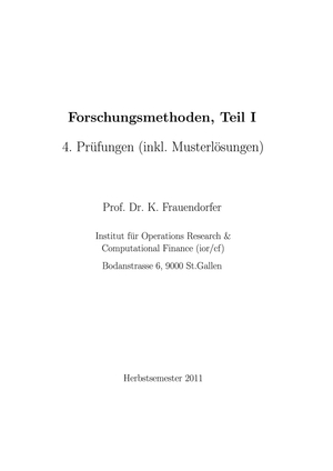 2004-2010 Forschungsmethoden Prüfungen Lösungen