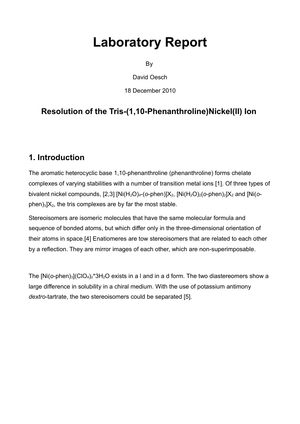 report of Nickelphenantroline