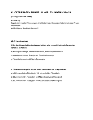 Klicker-Fragen für BME111 von HS24-25
