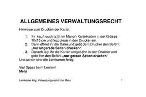 Verwaltungsrecht: Lernkarten
