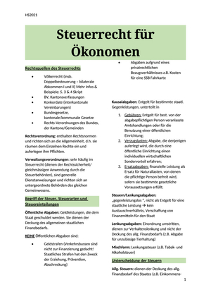 ZF Steuerrecht für Ökonomen