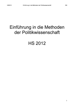 Einführung in die Methoden der Politikwissenschaft