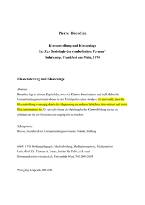 Zusammenfassung Bordieau