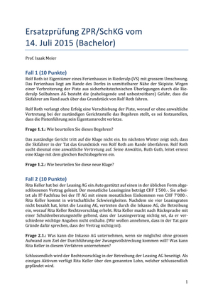 SchKG Ersatzprüfung FS15