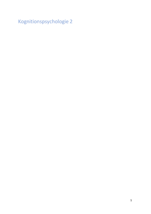 Kognitionspsychologie