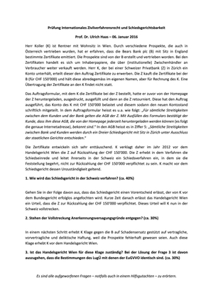 Int. ZVVR / Schiedsgerichtbarkeit Prüfung + MuLö