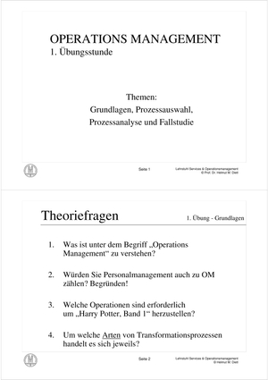 BWL III HS06, Op. Mng, Übung 1