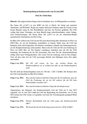 Konkursrecht Prüfung FS15