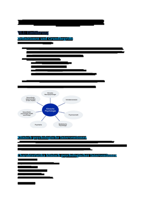 Zusammenfassung Klinische Psychologie FS21