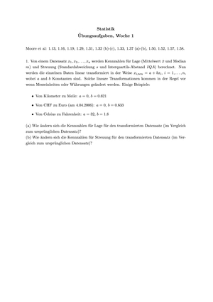 Statistik, FS06, Übung 1