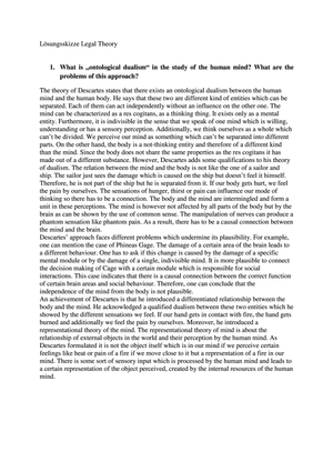 Legal Theory Prüfung 2013 Musterlösung