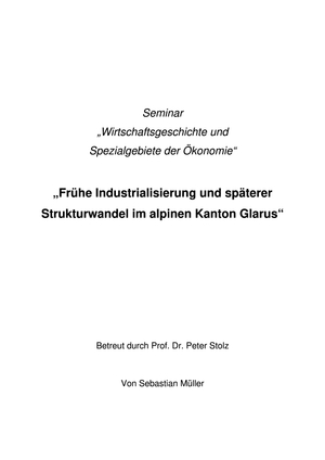 Seminararbeit: Industriealisierung/Strukturwandel