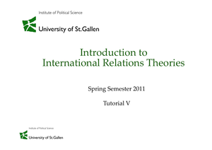 IRT: Tutorial #5 FS2011