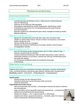 Propädeutik Nutztiere