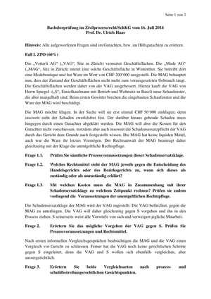 ZPR/SchKG Prüfung 2014