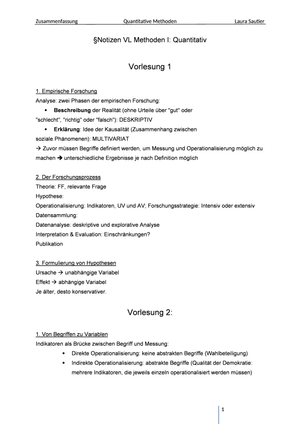 Methoden I: ZSF Vorlesung und Buch