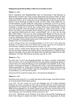 Privatrecht III Prüfung 2008