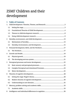 Zusammenfassung Lehrbuch "Children and their development"