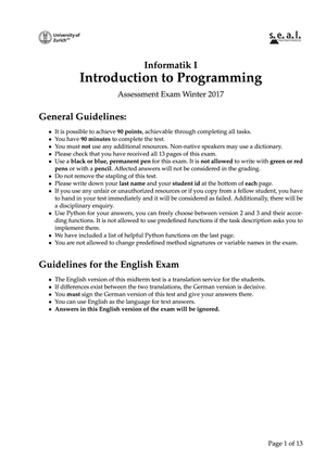 Assessment Exam HS17